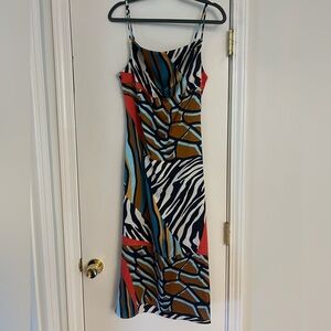VICI Animal Print Color Block Midi Dress size S